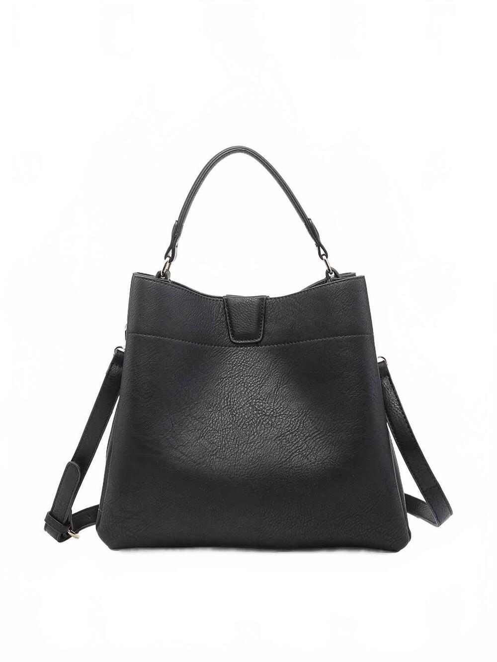 NEW JEN & CO. women's tati lizard monogrammable satchel bag in black